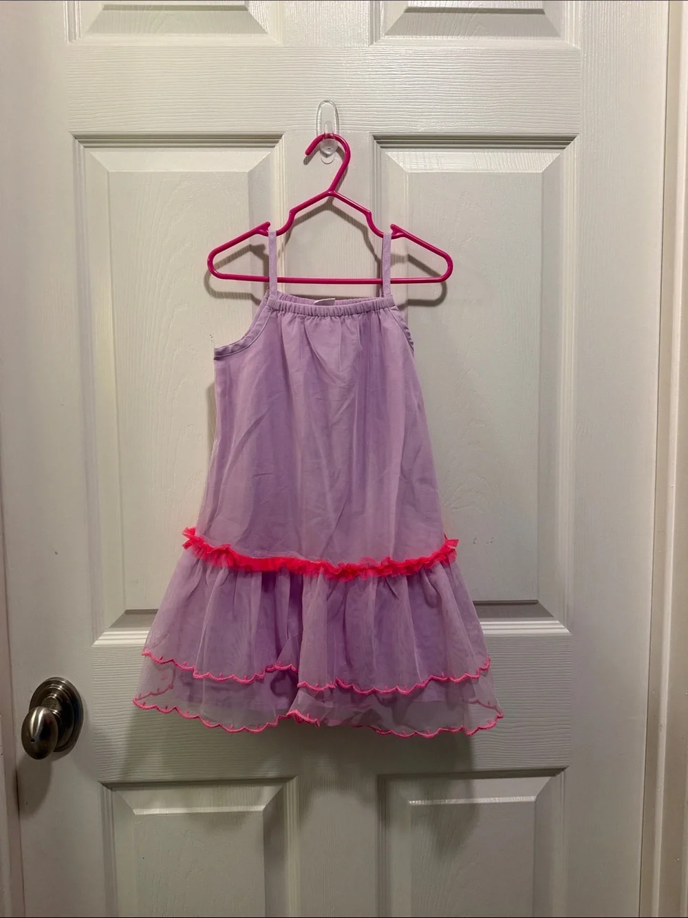 GAP Lilac Tulle Costume Dress with Bright Pink Trim